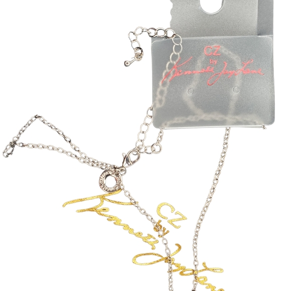 Kenneth Jay Lane Round CZ Classic Pendant Necklace 16" - Picture 3 of 4